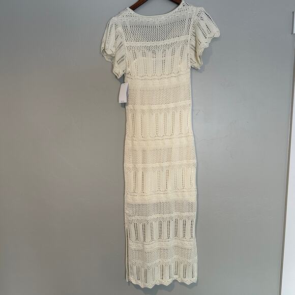 NWT Jessica Simpson Trinity Crochet Sweater Dress XS Ivory Boho Festival Cottage - Picture 3 of 11